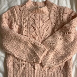 J. Crew | Point Sur Pink Pointelle Sweater Size Small